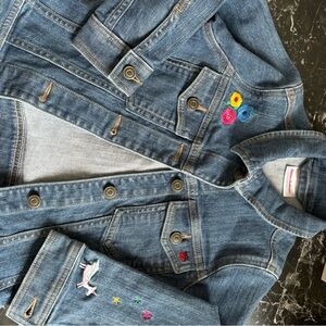 Hanna Andersson Kids Spring Denim Jacket with Embroidered Accents Size 4